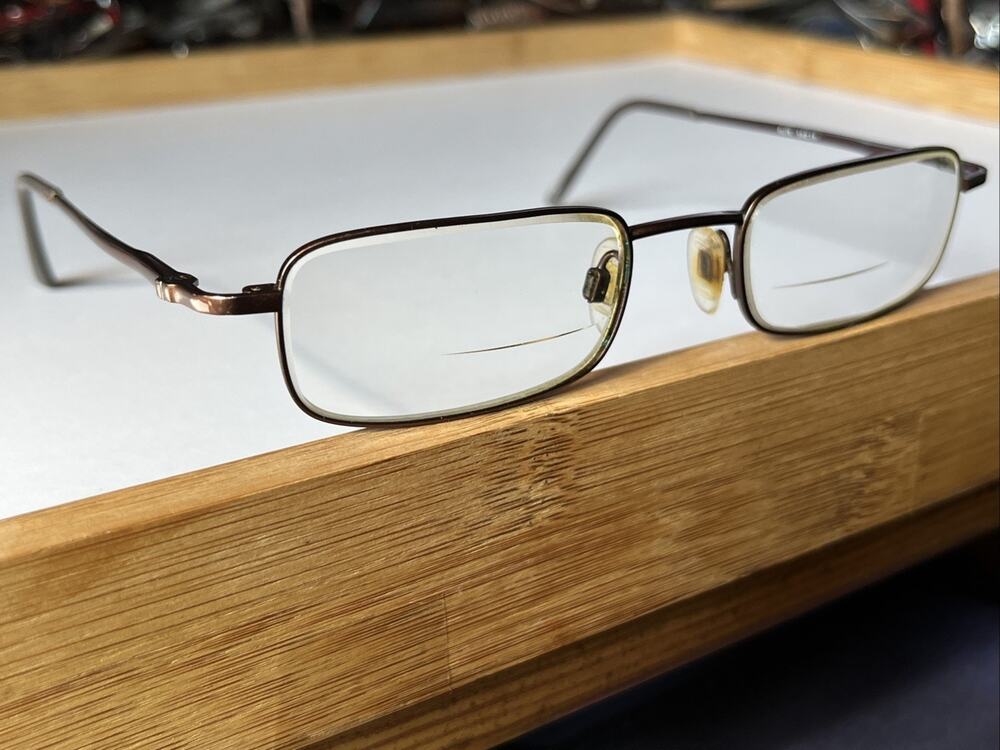 Vintage U.S. Safety Eyeglasses Mens Elite 50-19-140 Dark Matte Brown NR01